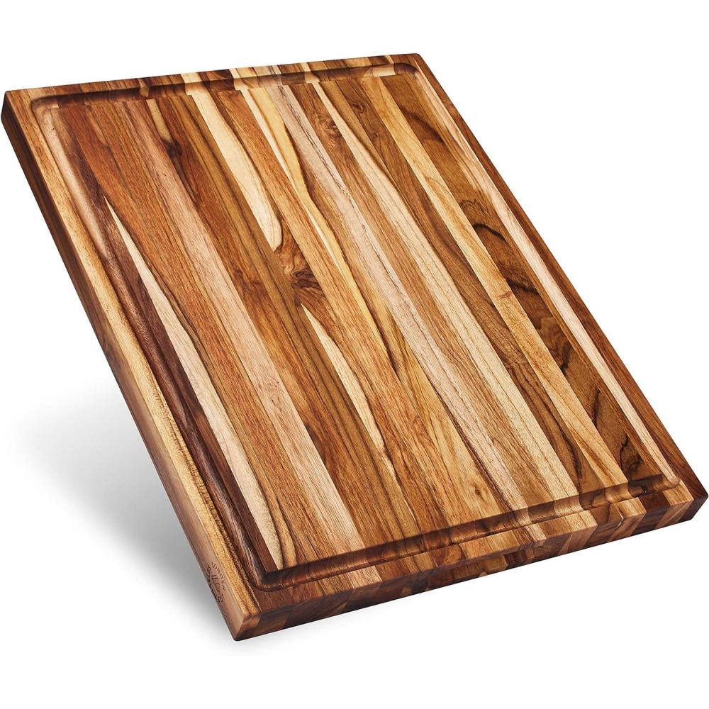 imageSet of 2 Sonder Los Angeles Acacia Wood Cutting Boards with Juice Groove Gift Box Included  Small ampamp Medium Sizes 14x10x1in ampamp 12x8x1in Ideal for Meat Vegetables and Organic Produce SustainableTeak  Edge Grain