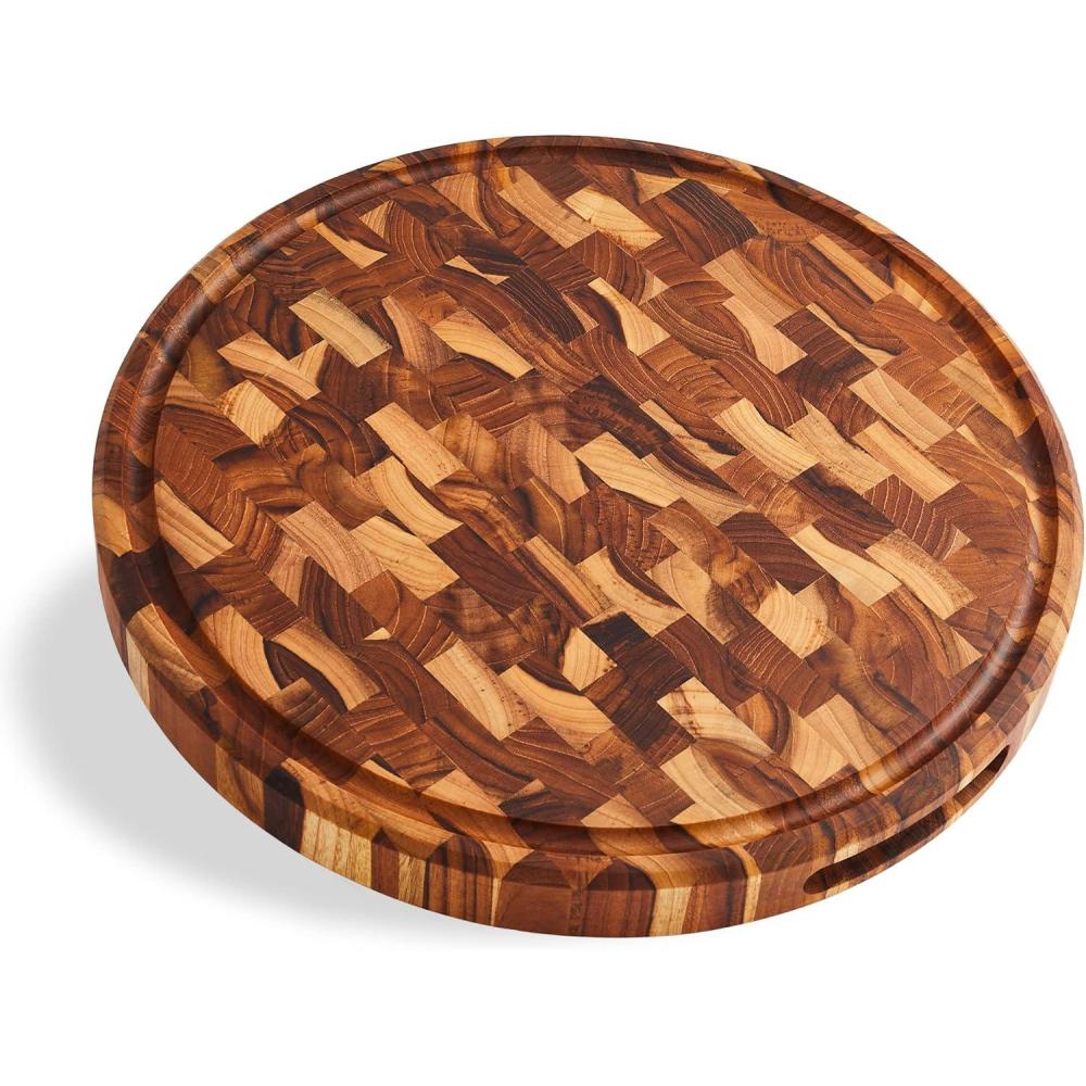 imageSet of 2 Sonder Los Angeles Acacia Wood Cutting Boards with Juice Groove Gift Box Included  Small ampamp Medium Sizes 14x10x1in ampamp 12x8x1in Ideal for Meat Vegetables and Organic Produce SustainableTeak  End Grain